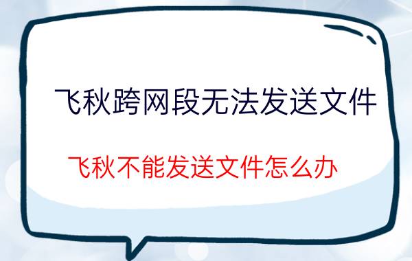 飞秋跨网段无法发送文件 飞秋不能发送文件怎么办？